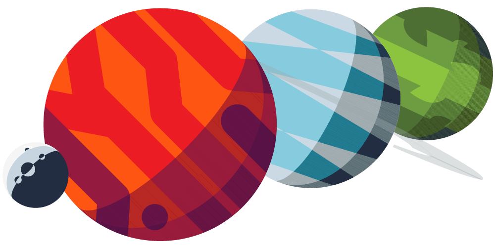 Two balls are shown with different colors of them.