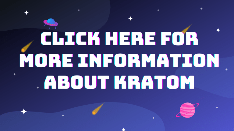 A purple background with the words " click here for more information about kratom."